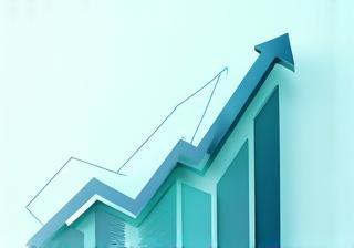 Abstract image symbolising growth and progress with upward arrows.